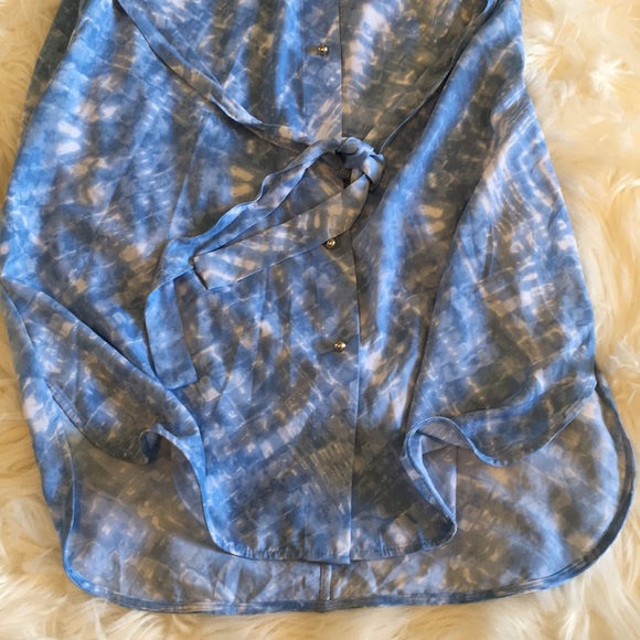 NWT Calvin Klein Blue/White Sleeveless Shirt Dress - Picture 7 of 11